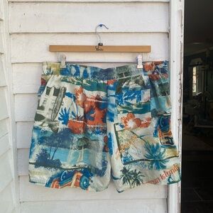 Tropical Print Swim Shorts Cayman Island Caribbean Joe XXL Trunks